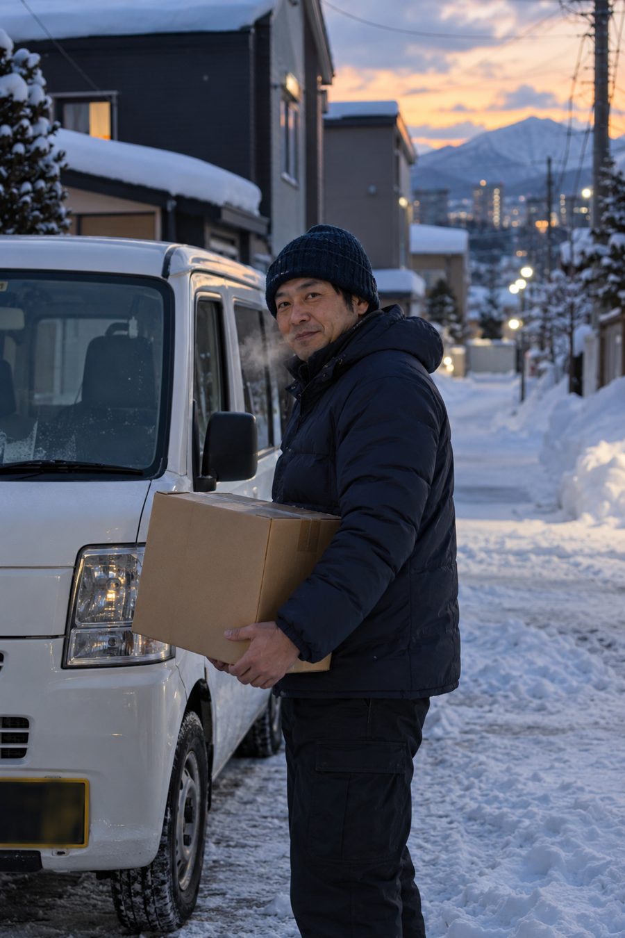 荷物を持つドライバー